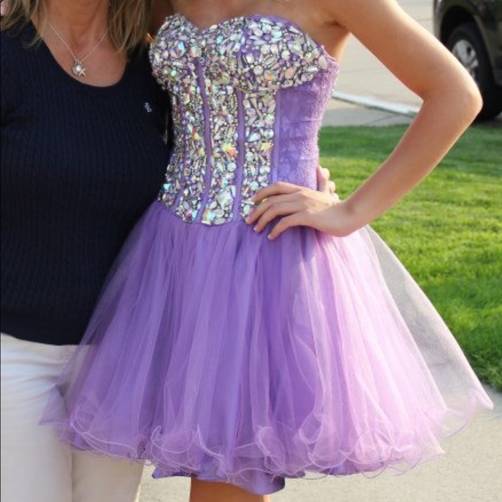 Purple Prom Mini Dress